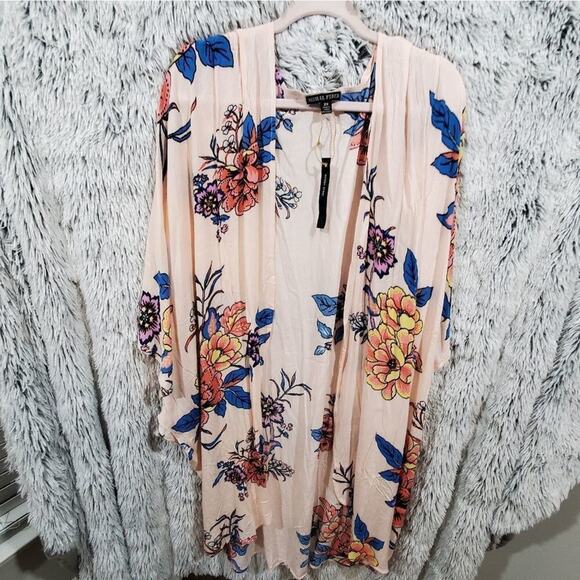 Moral Fiber Gorgeous‎ floral kimono coverup cardigan plus size 3X new!!! - Picture 1 of 10